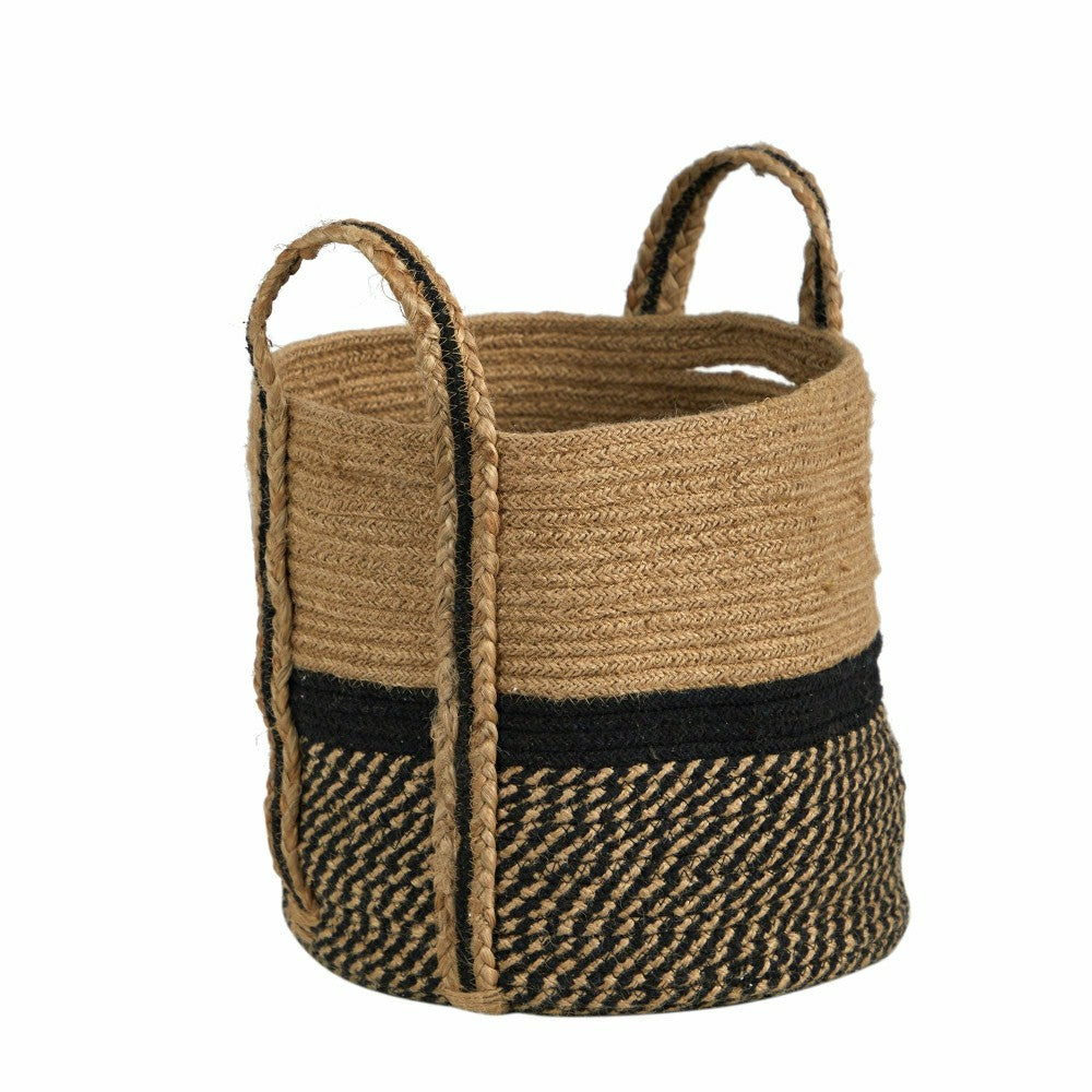 Plow & Hearth 13" Boho Chic Basket Natural Jute Basket Planter