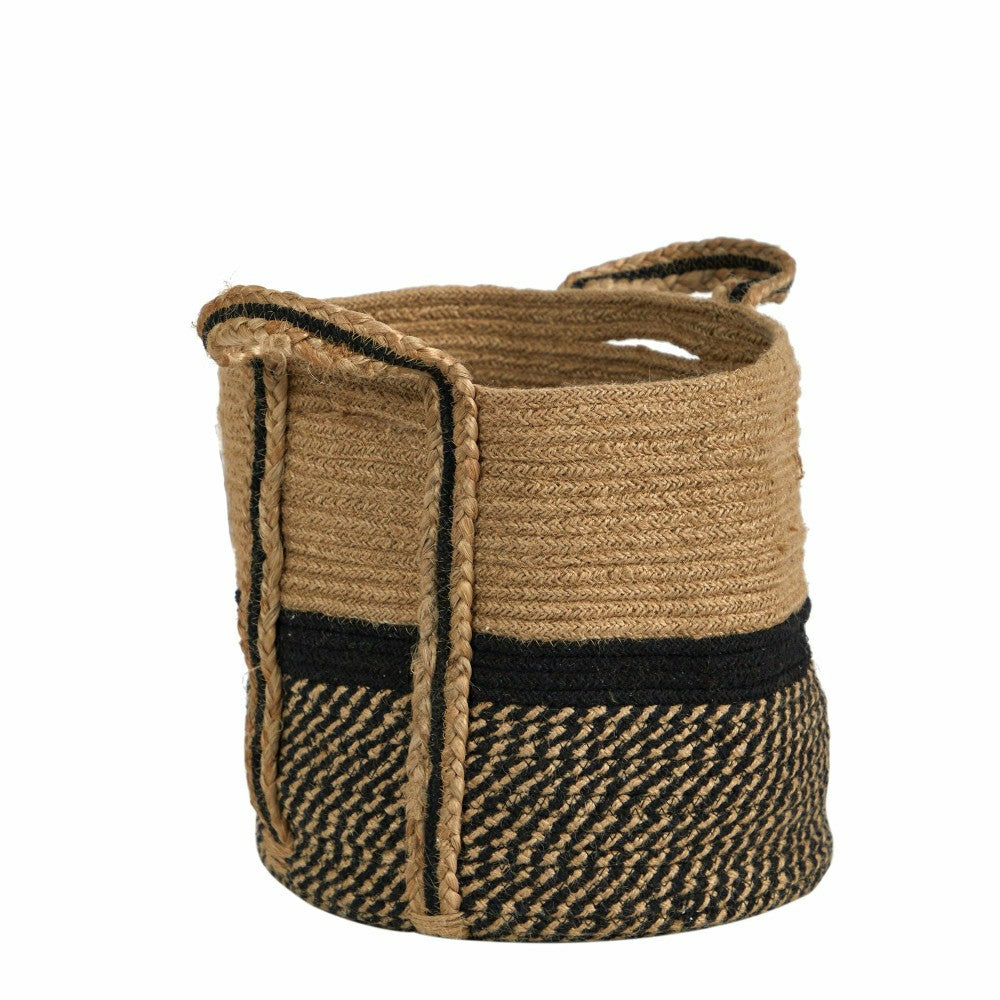 Plow & Hearth 13" Boho Chic Basket Natural Jute Basket Planter
