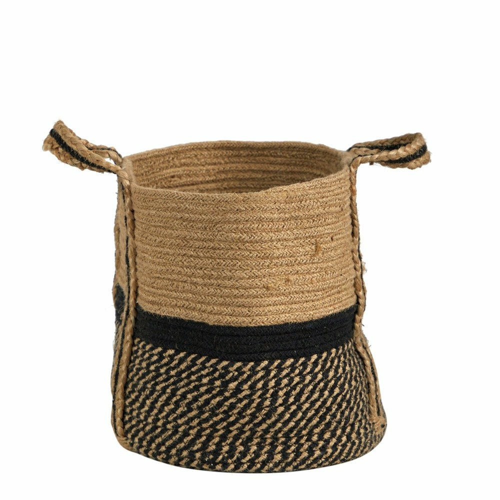 Plow & Hearth 13" Boho Chic Basket Natural Jute Basket Planter