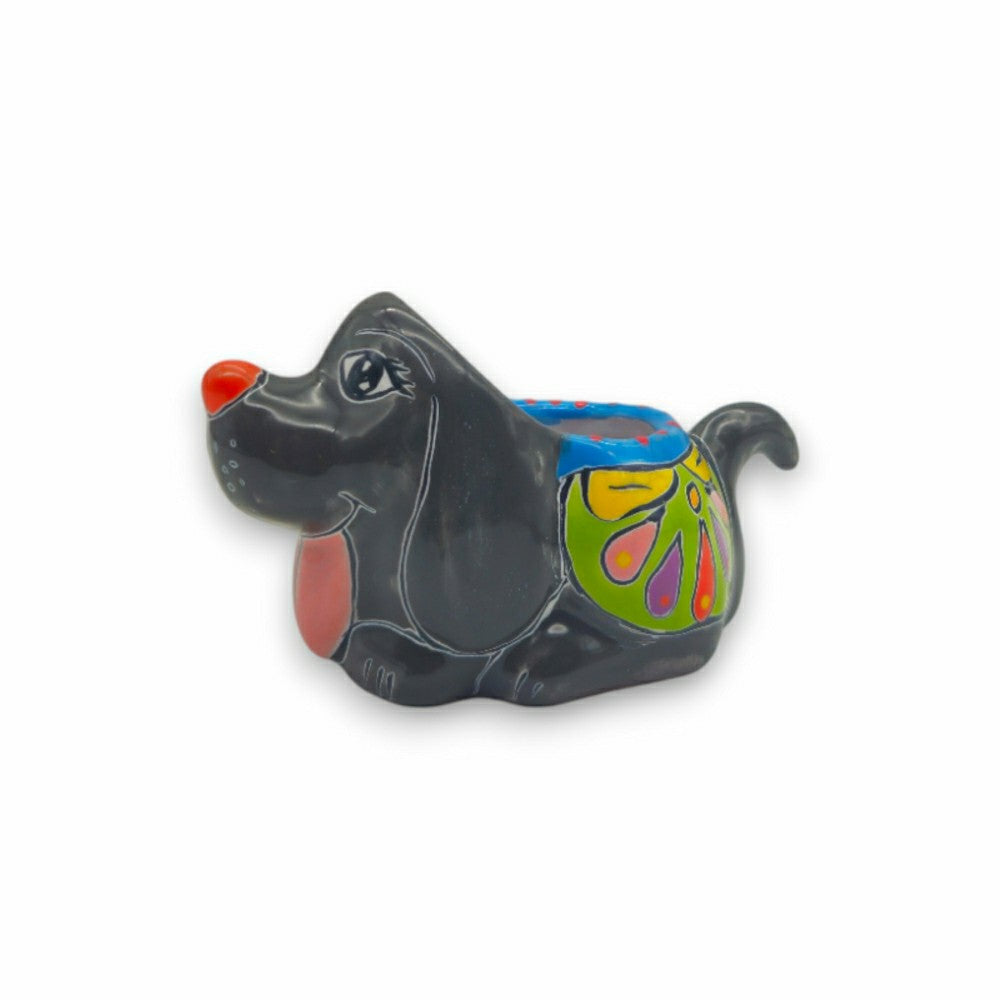 Plow & Hearth Colorful Talavera Dog Planter