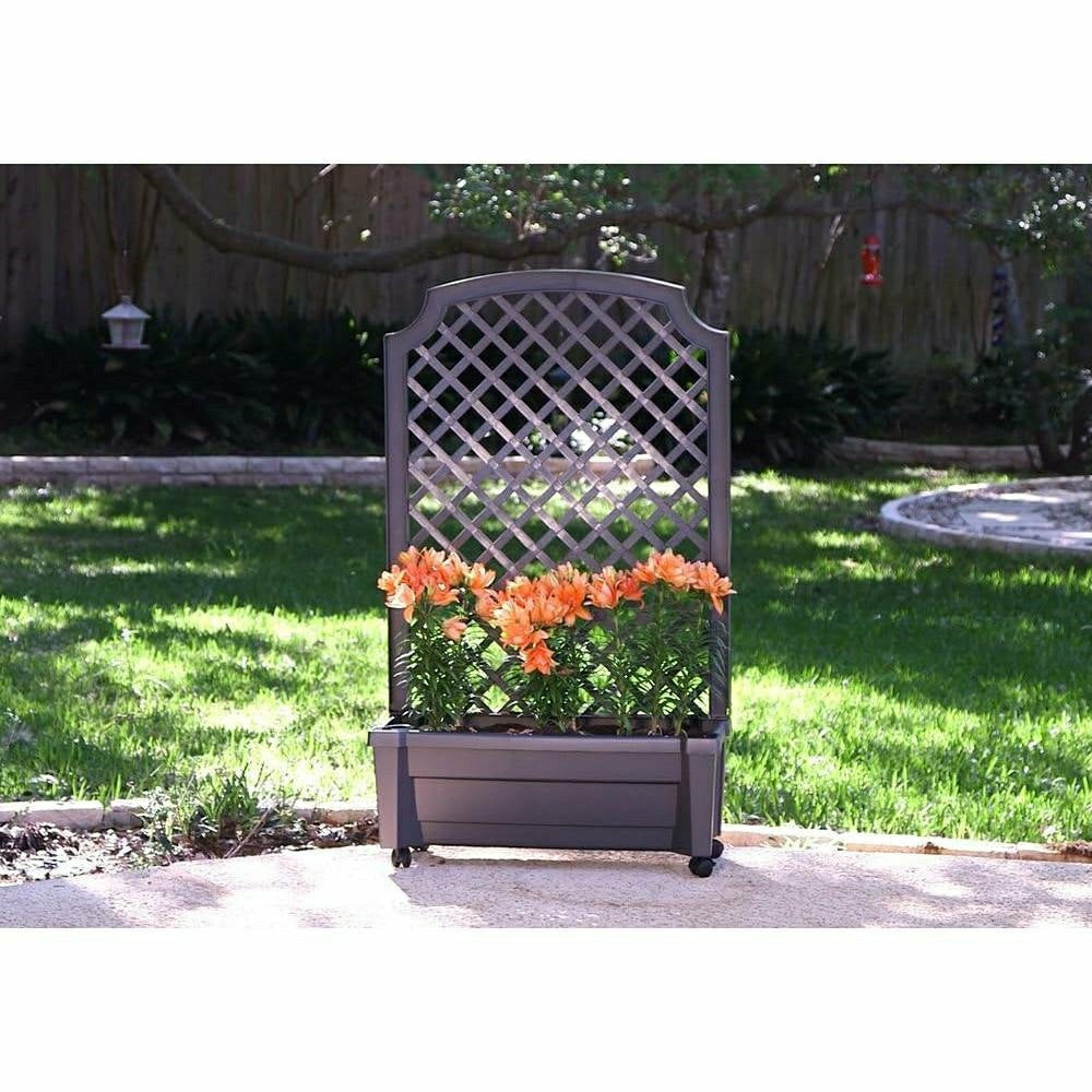 Plow & Hearth Self-Watering Garden Planter with Trellis
