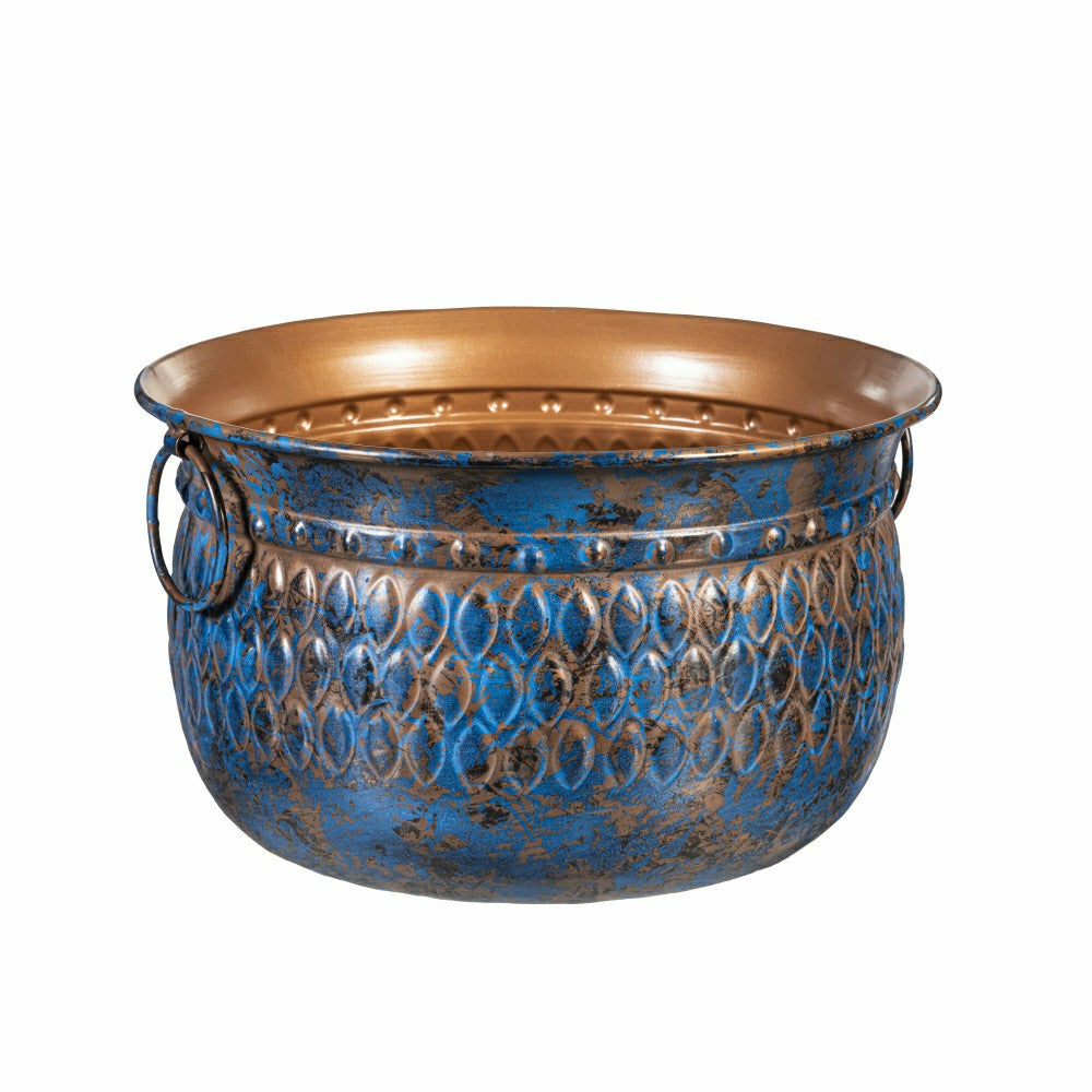 Plow & Hearth What She Shed Embossed Planter with Handles, Metal, Set of 3