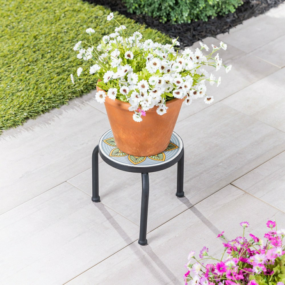 Plow & Hearth Set of 3 Mosaic Plant Stands