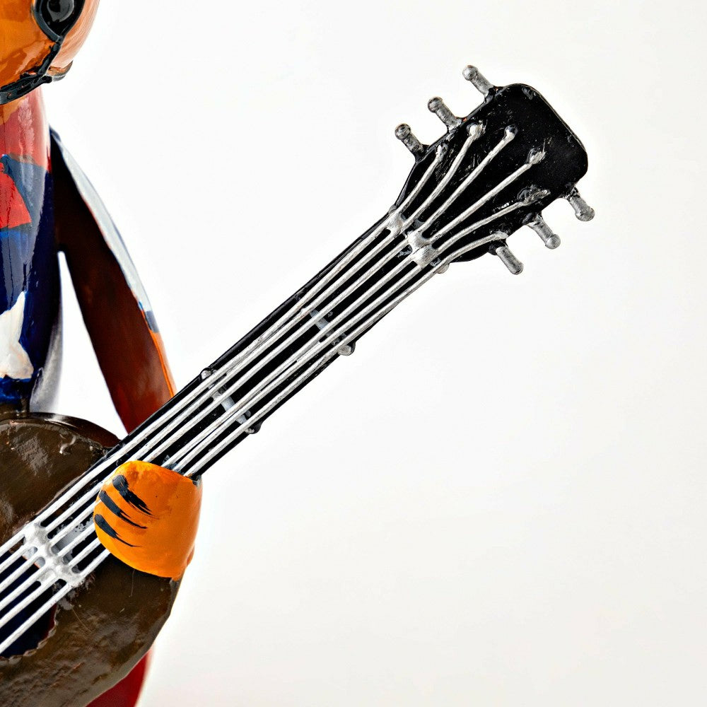Plow & Hearth Metal Patriotic Dog Statue with Instrument