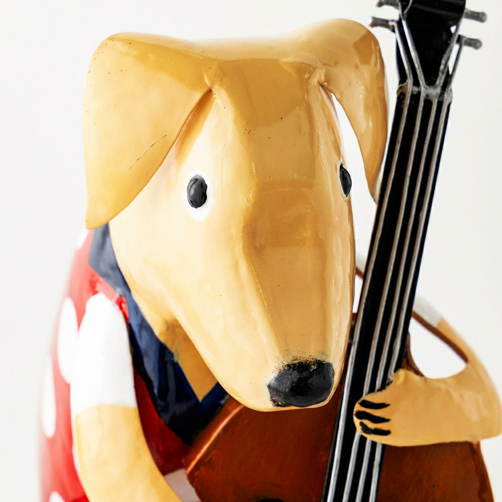 Plow & Hearth Metal Patriotic Dog Statue with Instrument
