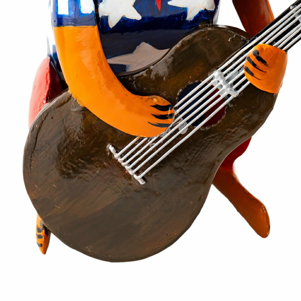 Plow & Hearth Metal Patriotic Dog Statue with Instrument