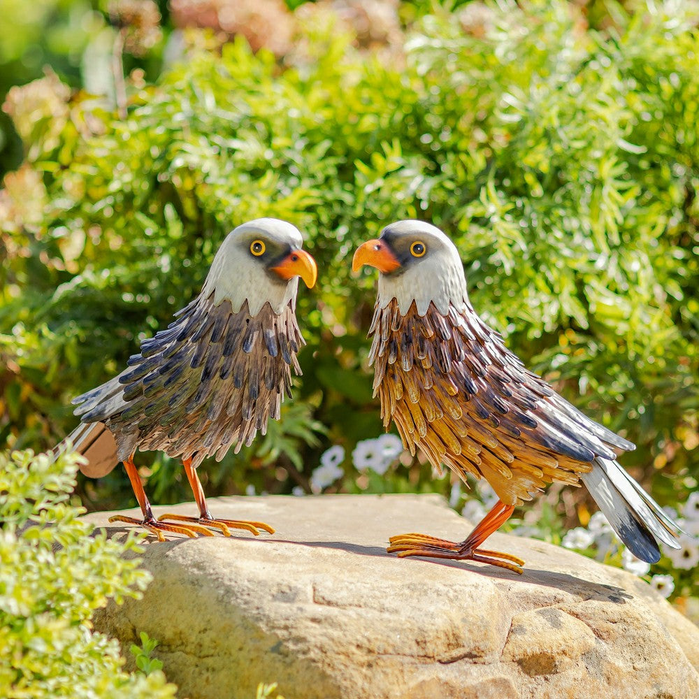 Plow & Hearth Metal Eagle Outdoor Statues, Set of 2