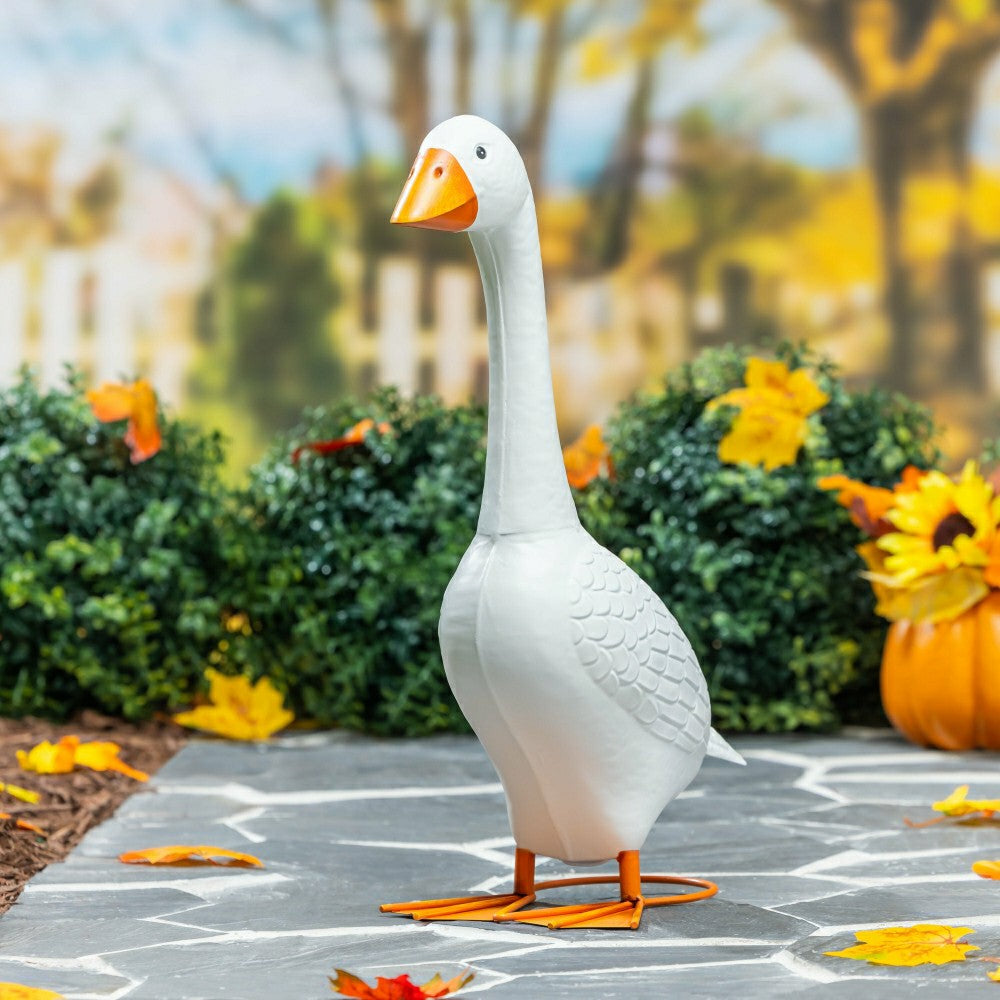 Plow & Hearth Metal Porch Goose Statue, 21"H