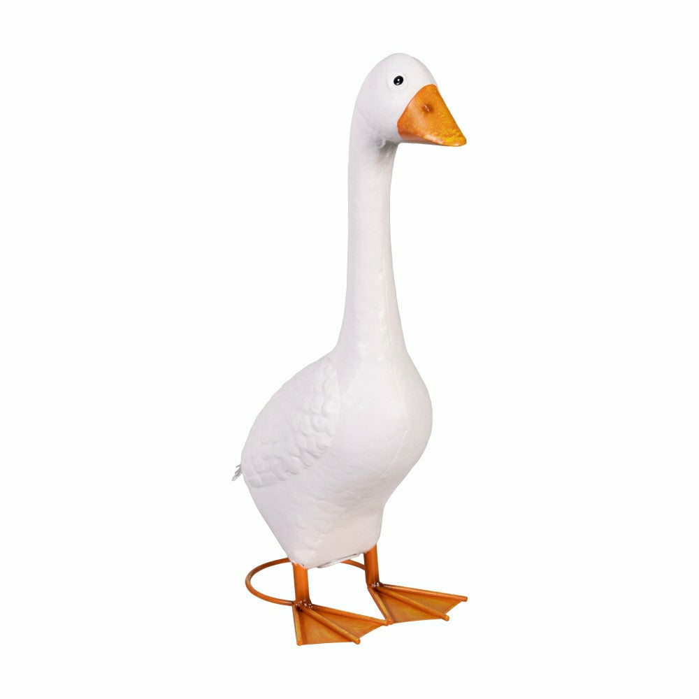 Plow & Hearth Metal Goose Statuary with Rain Coat