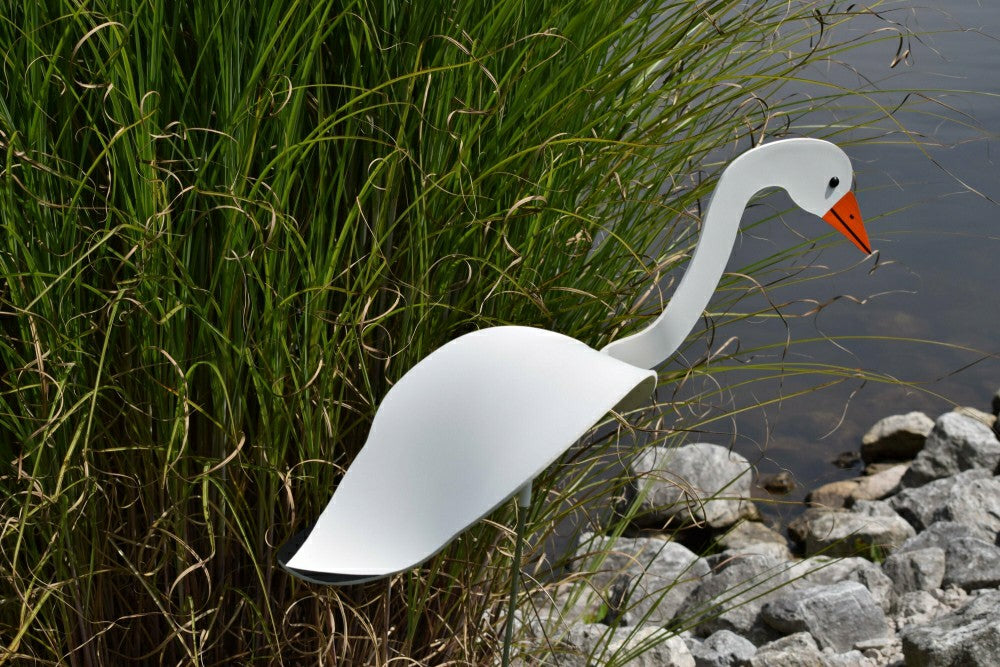 Plow & Hearth Snow Goose Dancing Bird Garden Stake