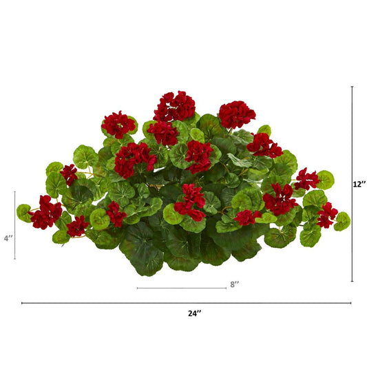 Plow & Hearth 24” Geranium Artificial Ledge Plant