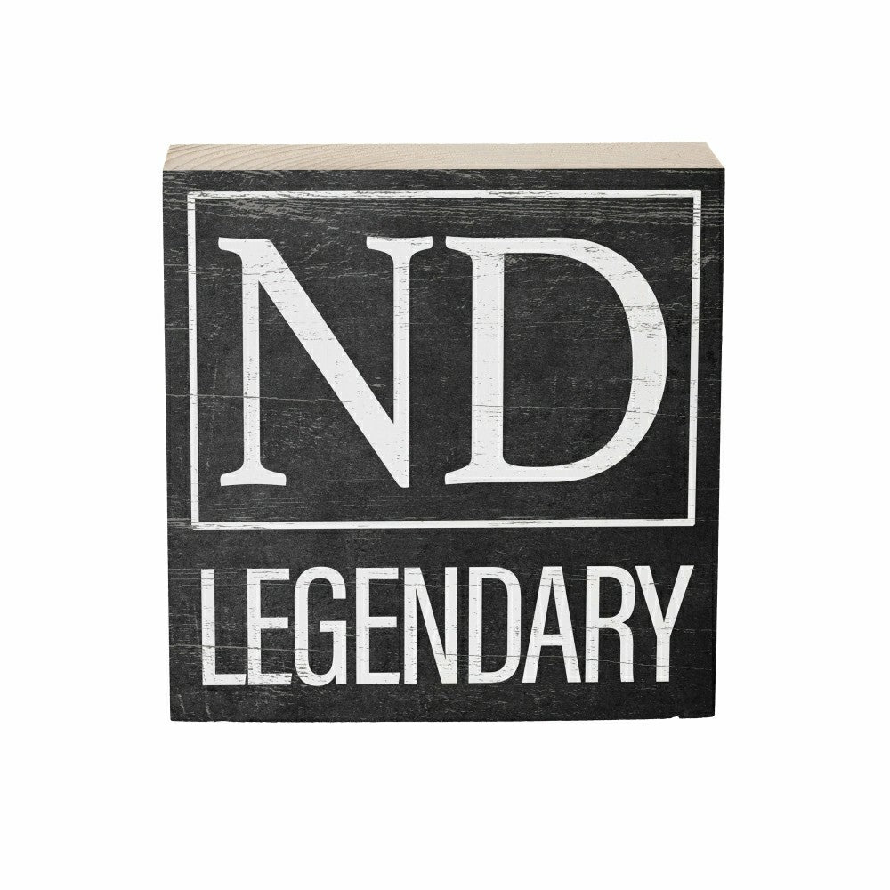 Plow & Hearth State Sign Wood Block North Dakota 6"x6"