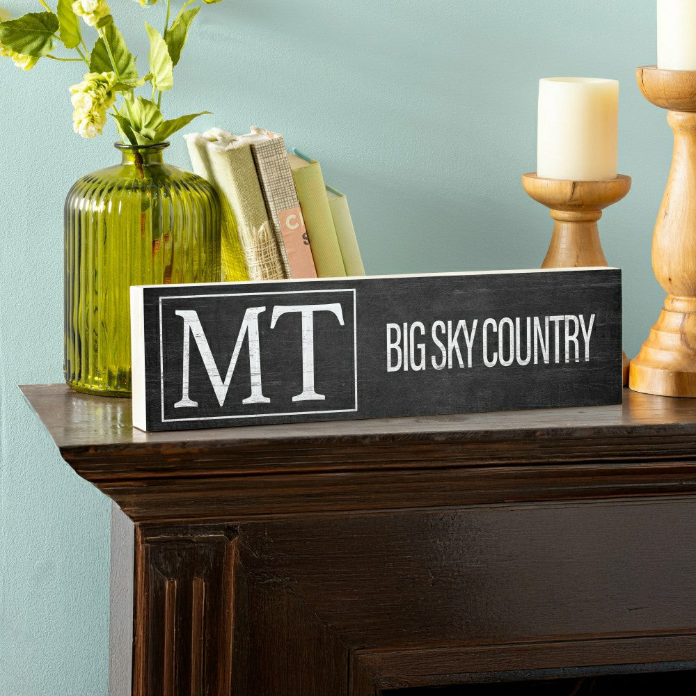 Plow & Hearth State Wooden Mantle Sign Montana 18x5"