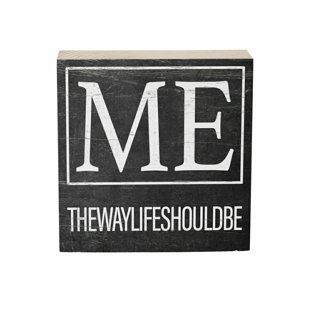 Plow & Hearth State Sign Wood Block Maine 6"x6"