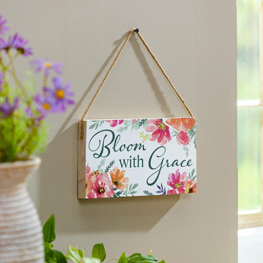 Plow & Hearth Home Coordinates Dandelion Hanging Sign, Hello 11x6"