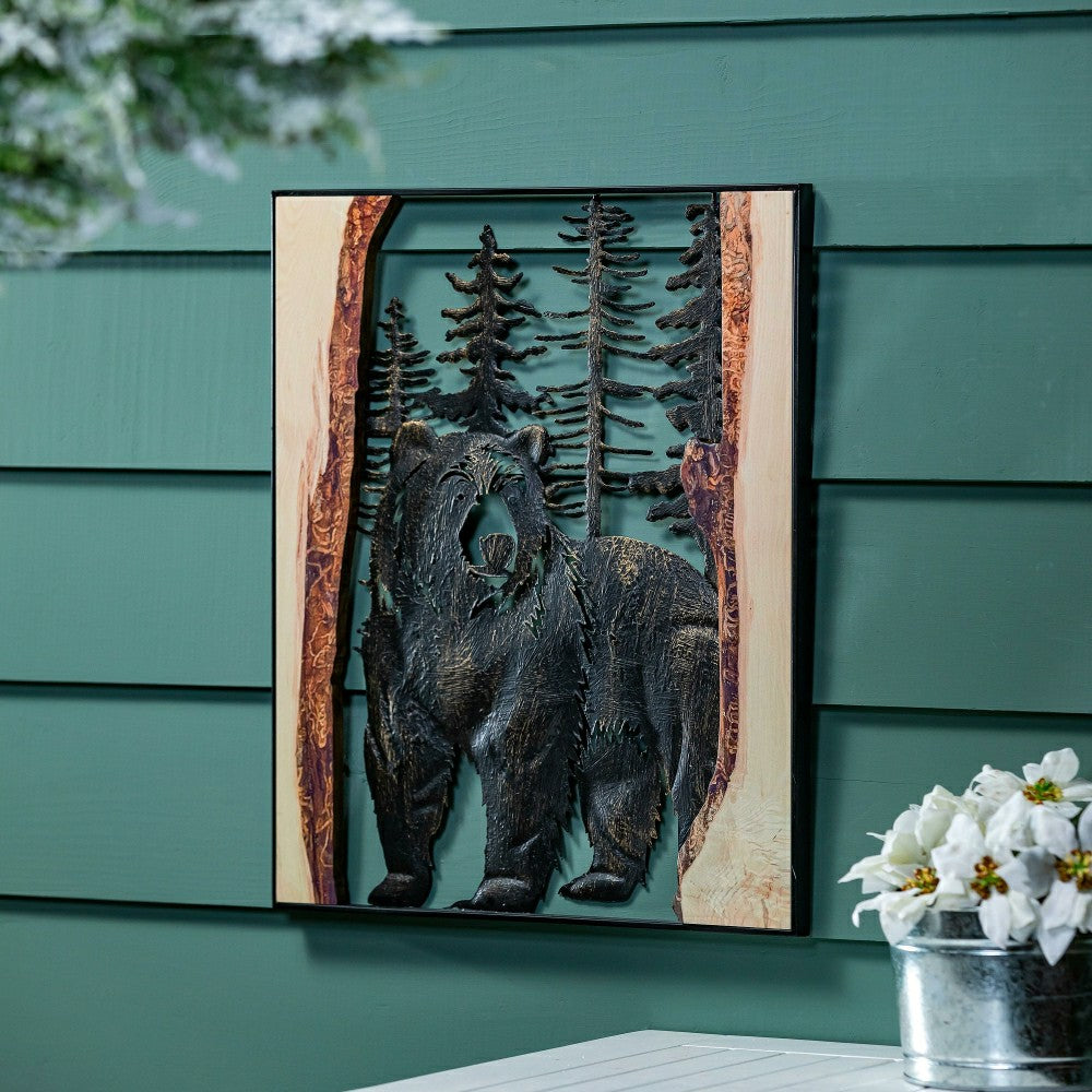 Plow & Hearth Woodland Storybook Indoor Wall Decor, Laser Cut Metal & Wood Wall Art,