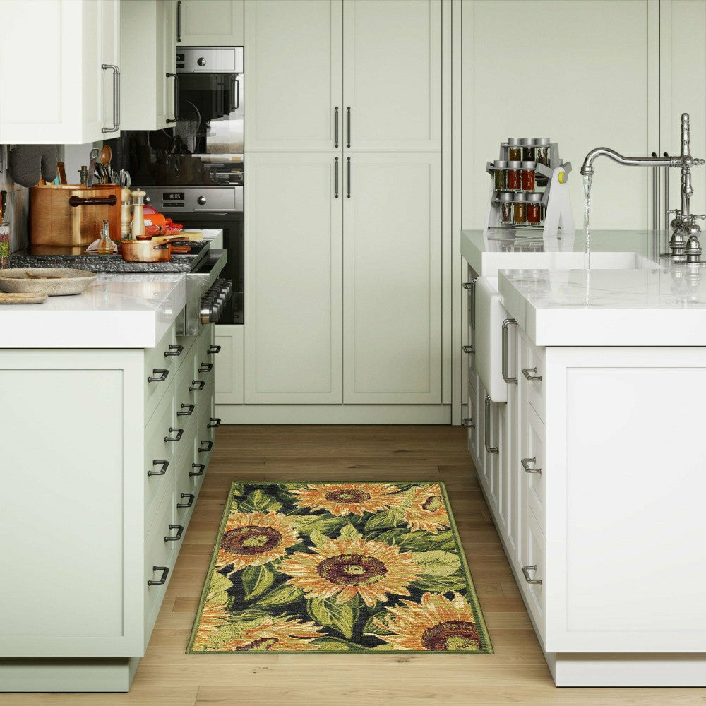Plow & Hearth Esencia Sunflowers Indoor/Outdoor Rug