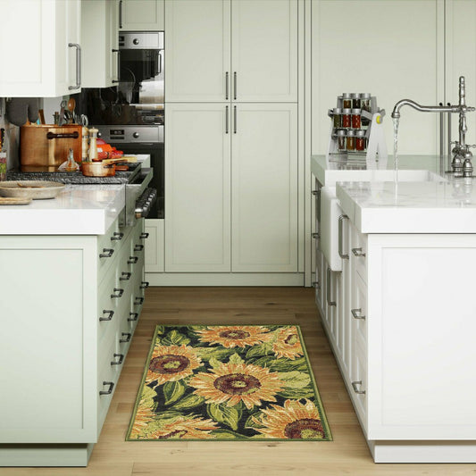Plow & Hearth Esencia Sunflowers Indoor/Outdoor Rug