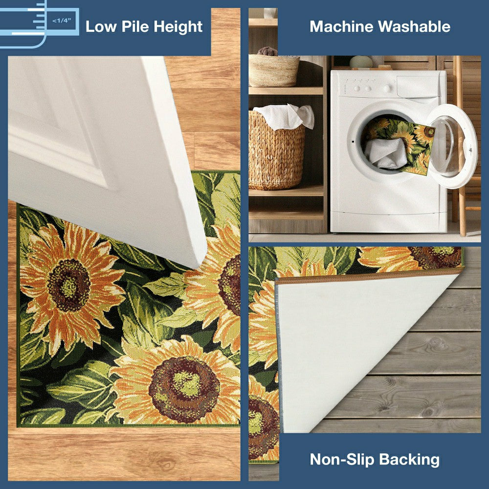 Plow & Hearth Esencia Sunflowers Indoor/Outdoor Rug