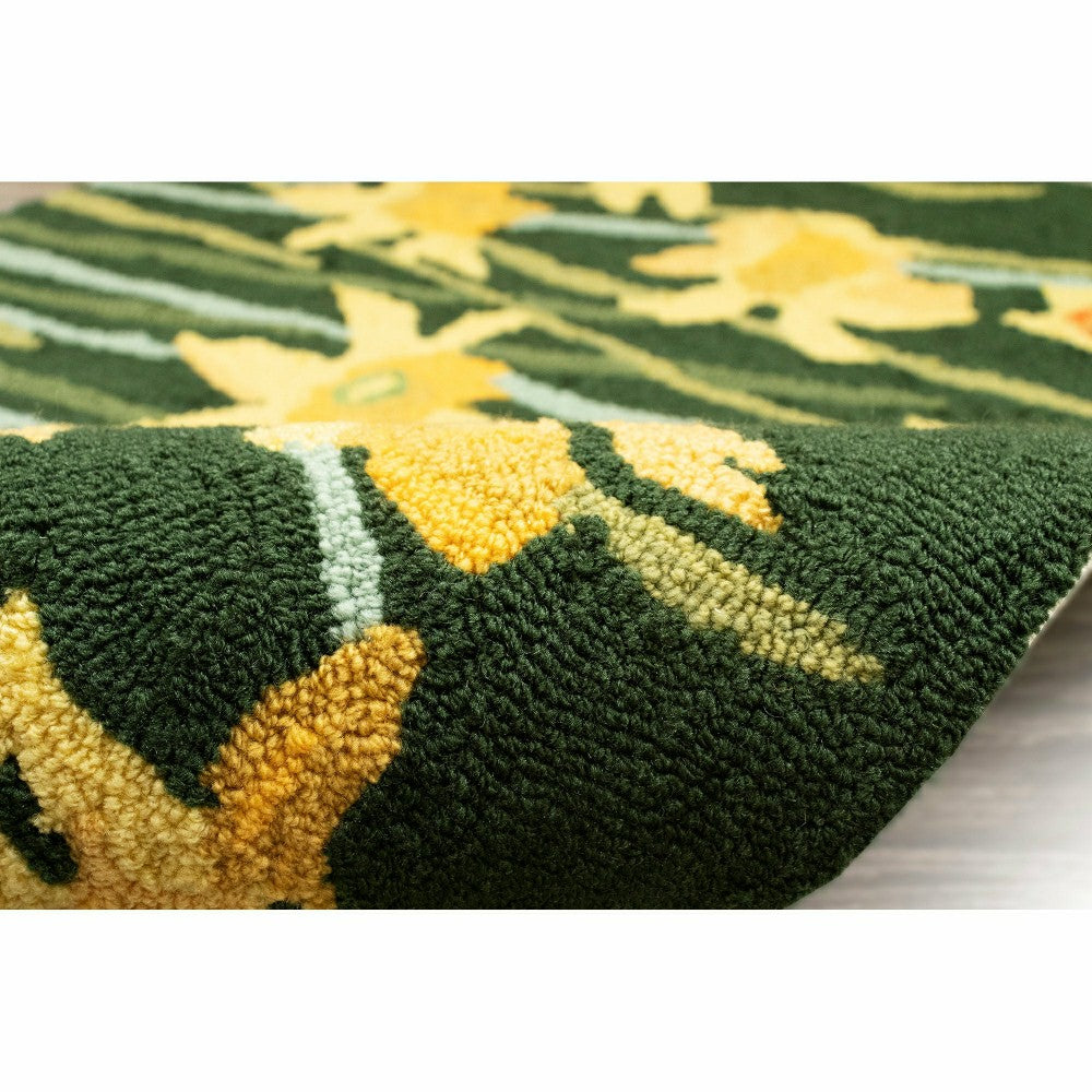 Plow & Hearth Liora Manne Frontporch Daffodil Indoor/Outdoor Mat Green 2' x 3'