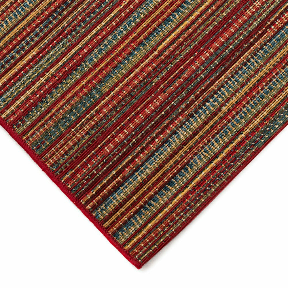 Plow & Hearth Liora Manne Marina Stripes Indoor/Outdoor Area Rug Saffron