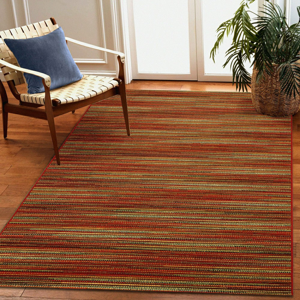 Plow & Hearth Liora Manne Marina Stripes Indoor/Outdoor Area Rug Saffron