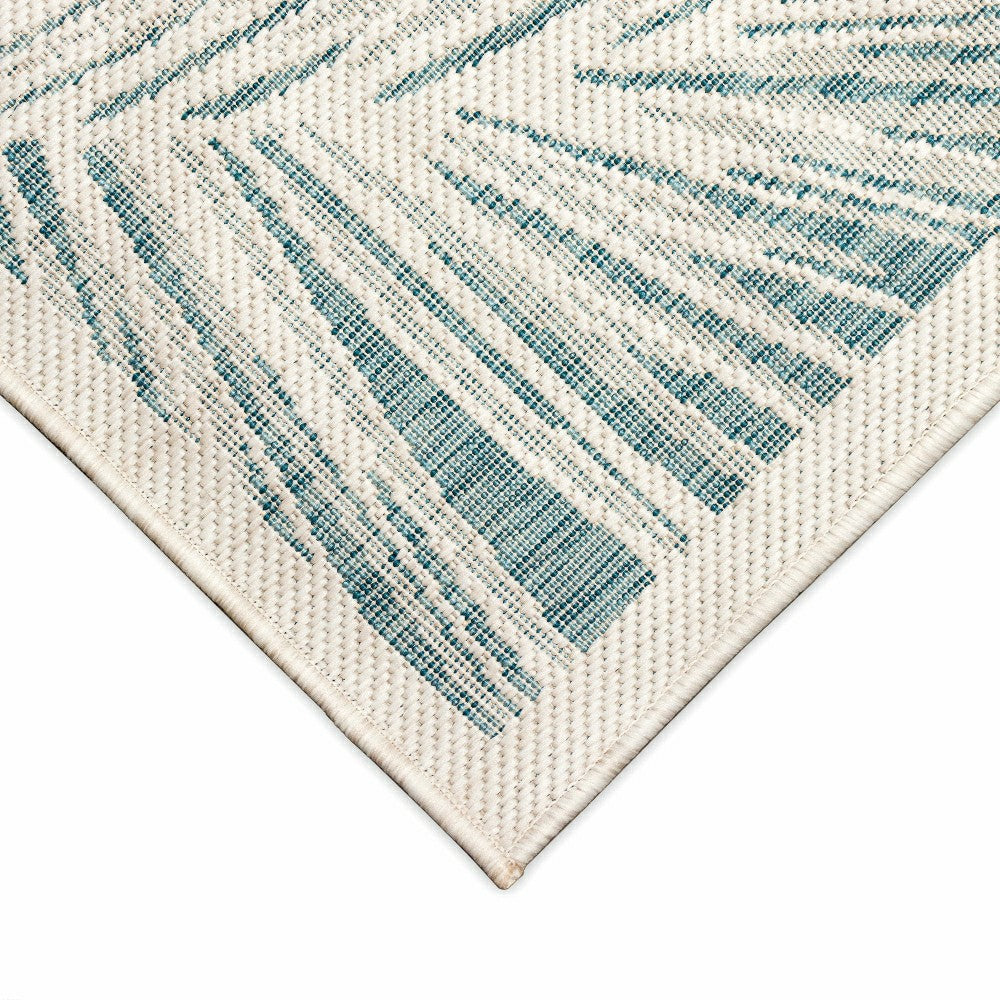 Plow & Hearth Liora Manne Carmel Fronds Indoor/Outdoor Area Rug Aqua