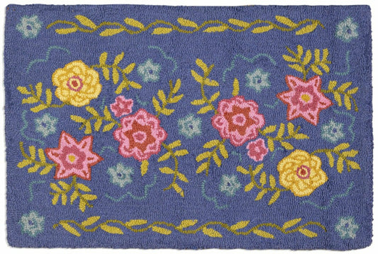Plow & Hearth Blooming Meadow Hooked Wool Rug, 2x3'