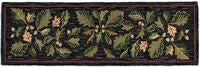 Plow & Hearth Acorns and Leaves Hooked Wool Rug, 2.5x8'