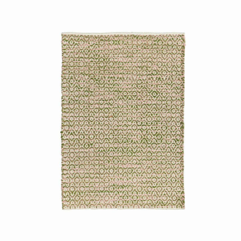 Plow & Hearth Weather-Resistant 2x3 Rug, Olive Erased Geometric