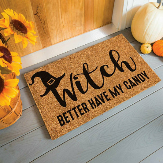 Plow & Hearth Witch Better Have My Candy Coir Doormat, 28"x16"
