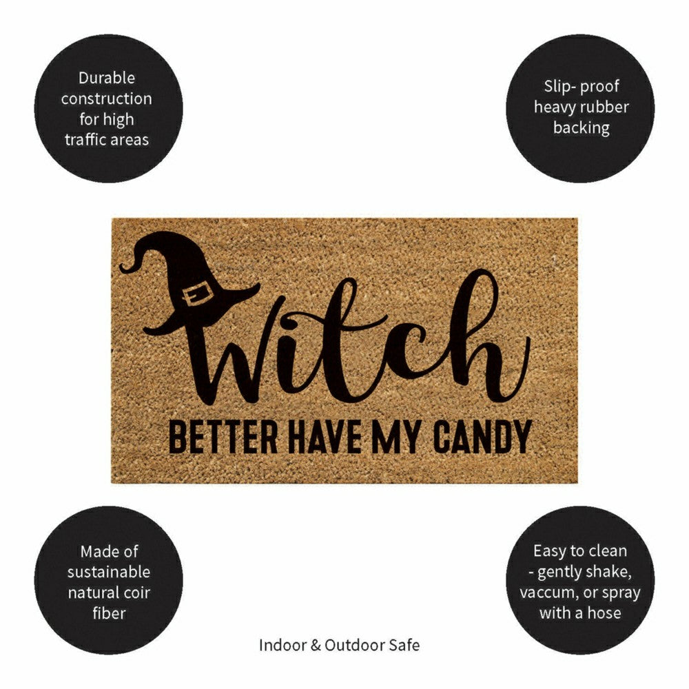 Plow & Hearth Witch Better Have My Candy Coir Doormat, 28"x16"