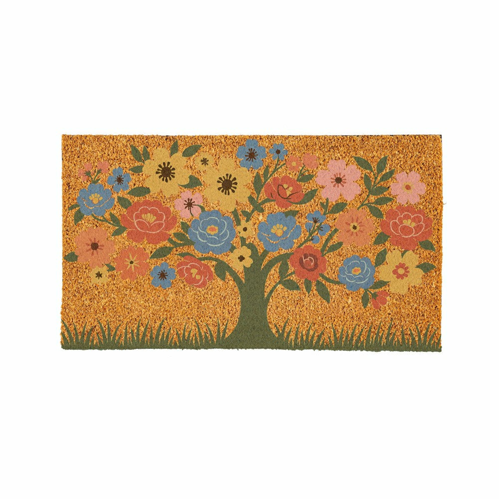 Plow & Hearth Blooming Tree of Life Coir Mat