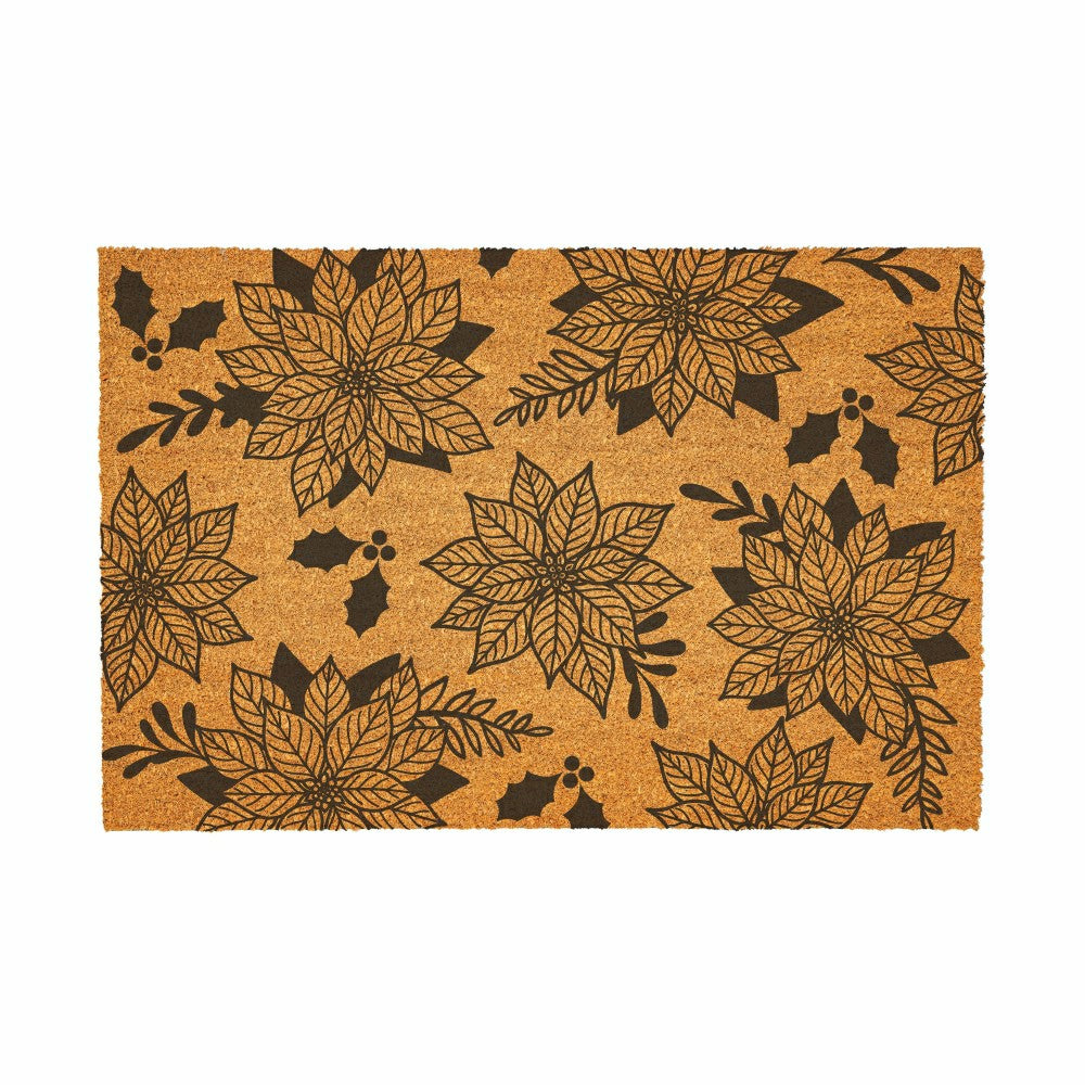 Plow & Hearth Flower & Stripes Coir Mat, 36"x24"
