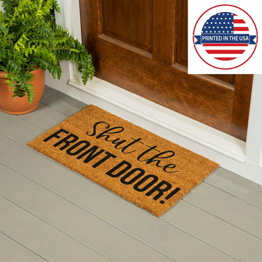 Plow & Hearth Shut the Front Door! Coir Mat