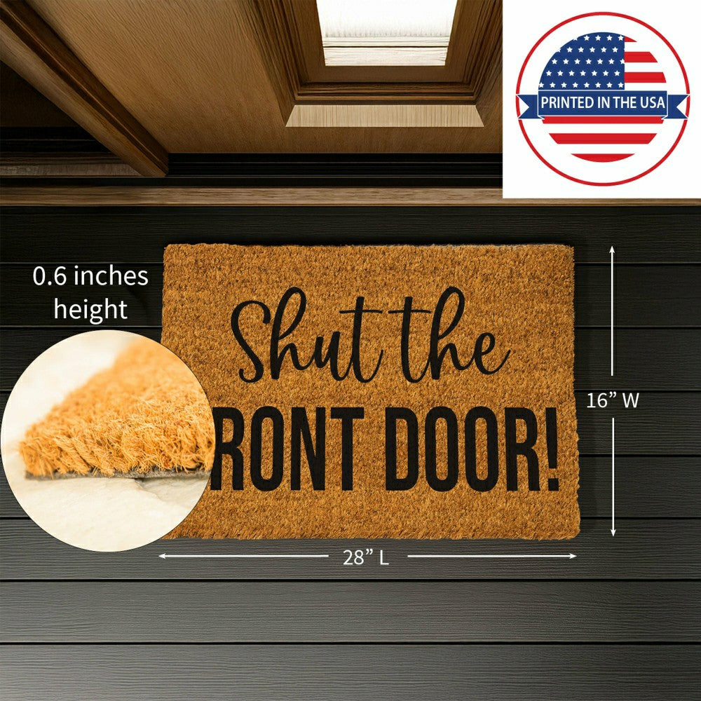 Plow & Hearth Shut the Front Door! Coir Mat