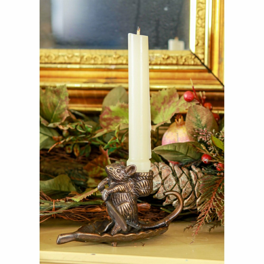 Plow & Hearth Intrepid Mouse Candle Holder