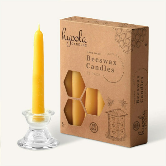 Plow & Hearth Yellow Beeswax Candles- 5 Hours - 12 Pack