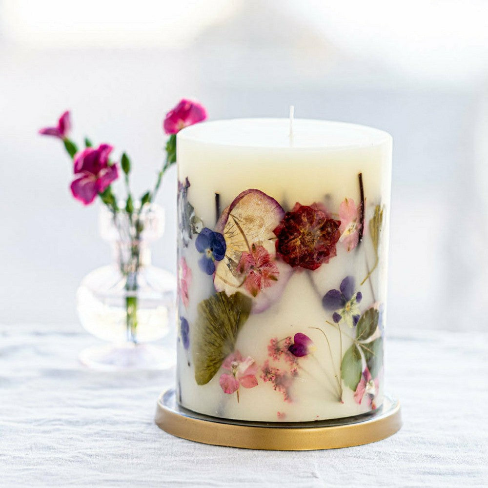 Plow & Hearth Signature Botanical Candle - Blushing Rosewood