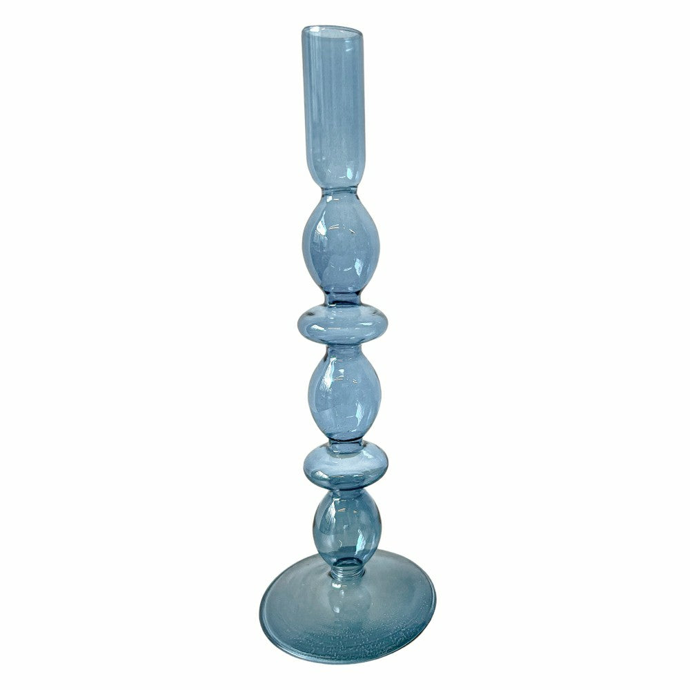 Plow & Hearth Azure Blue Candle Holder - Pair