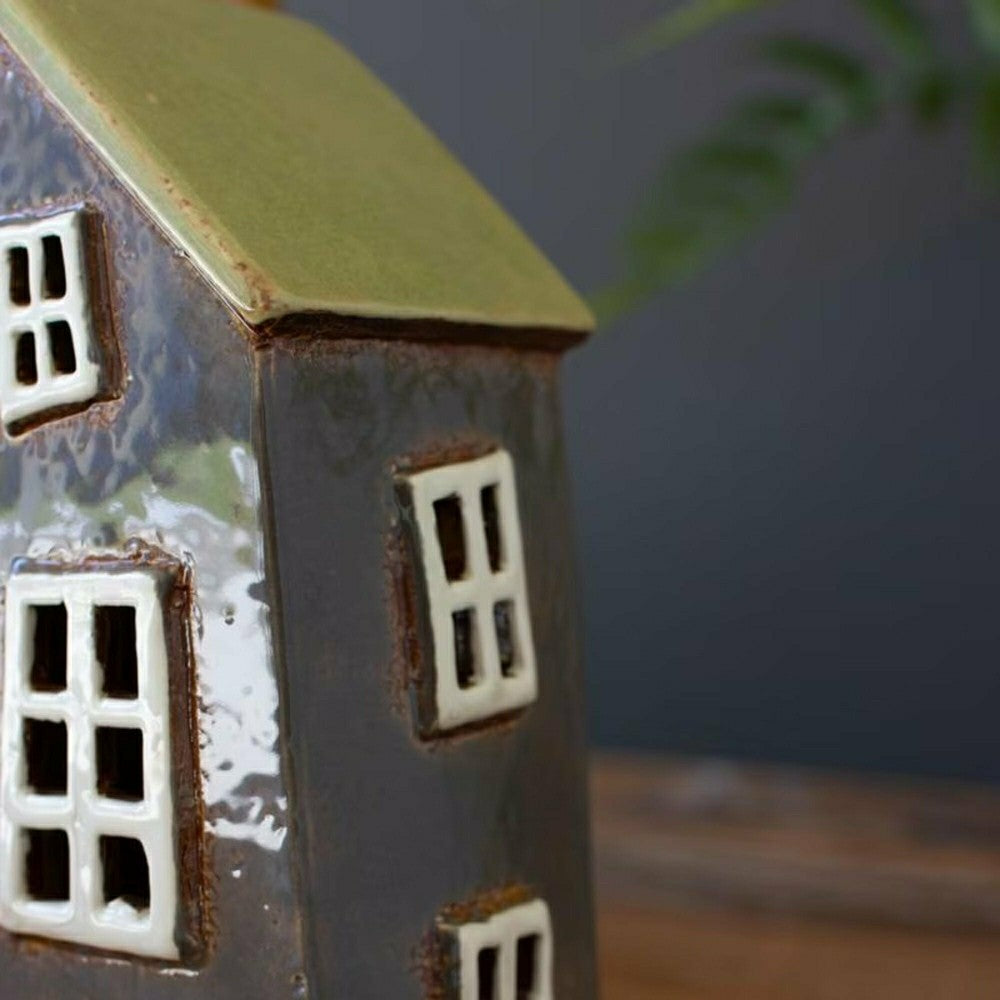 Plow & Hearth Ceramic House Luminaries, Set of 3