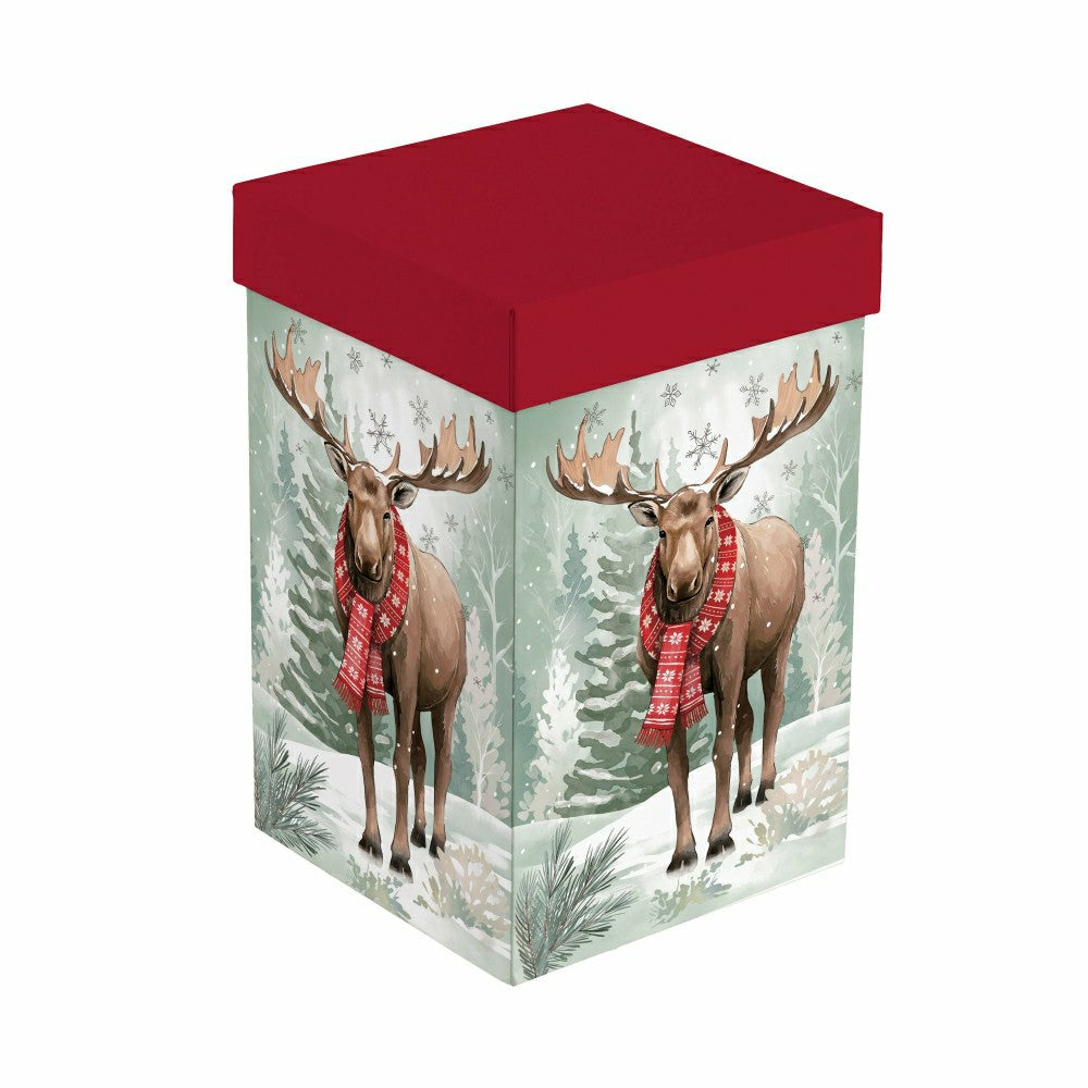 Plow & Hearth Winter Grove Travel Cup Ceramic Perfect Cup, Moose, 17oz, Gift Box
