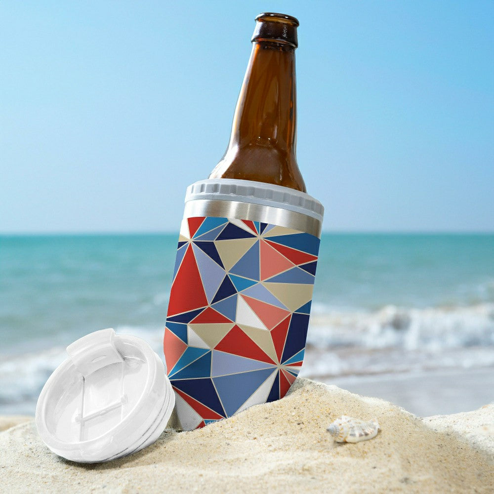 Plow & Hearth Triangles Stainless Steel Quatre Chiller with Silicone Cap and Tumbler