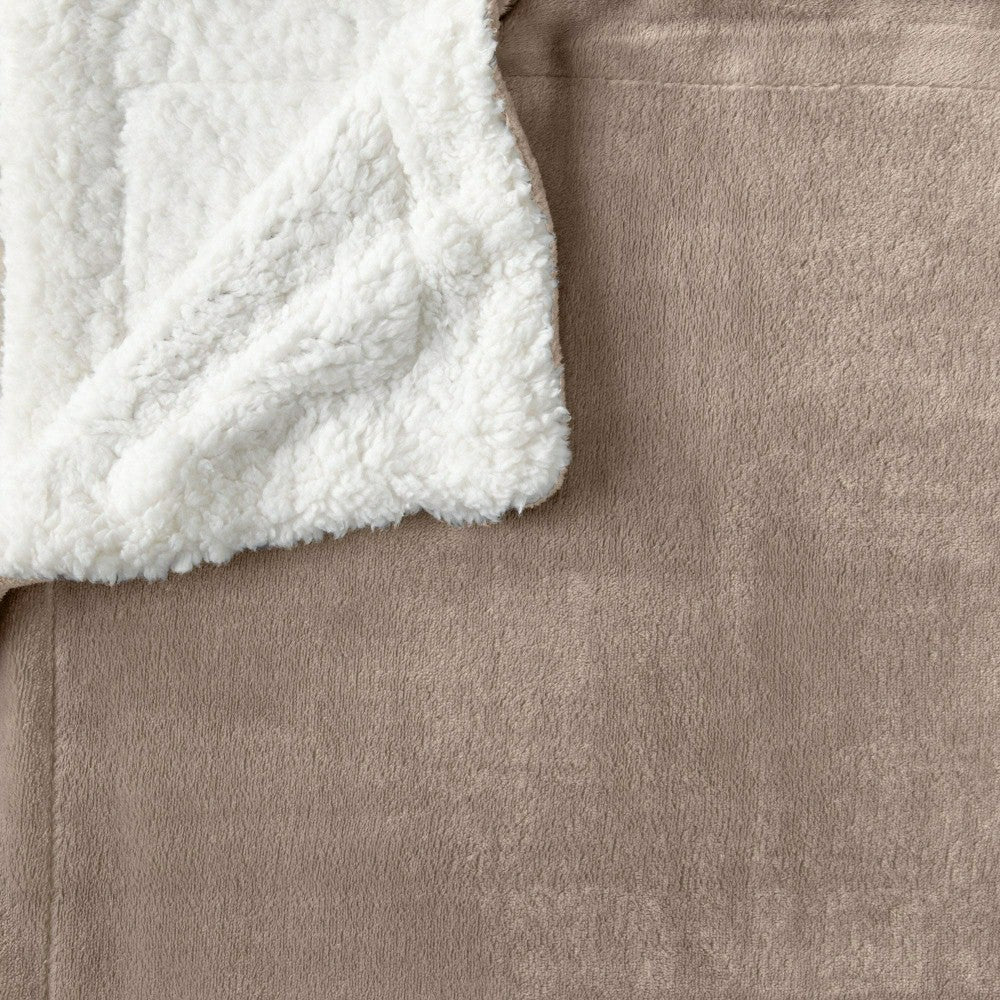 Plow & Hearth Velvet Plush Sherpa Luxury Bed Blanket - Kinsley Collection