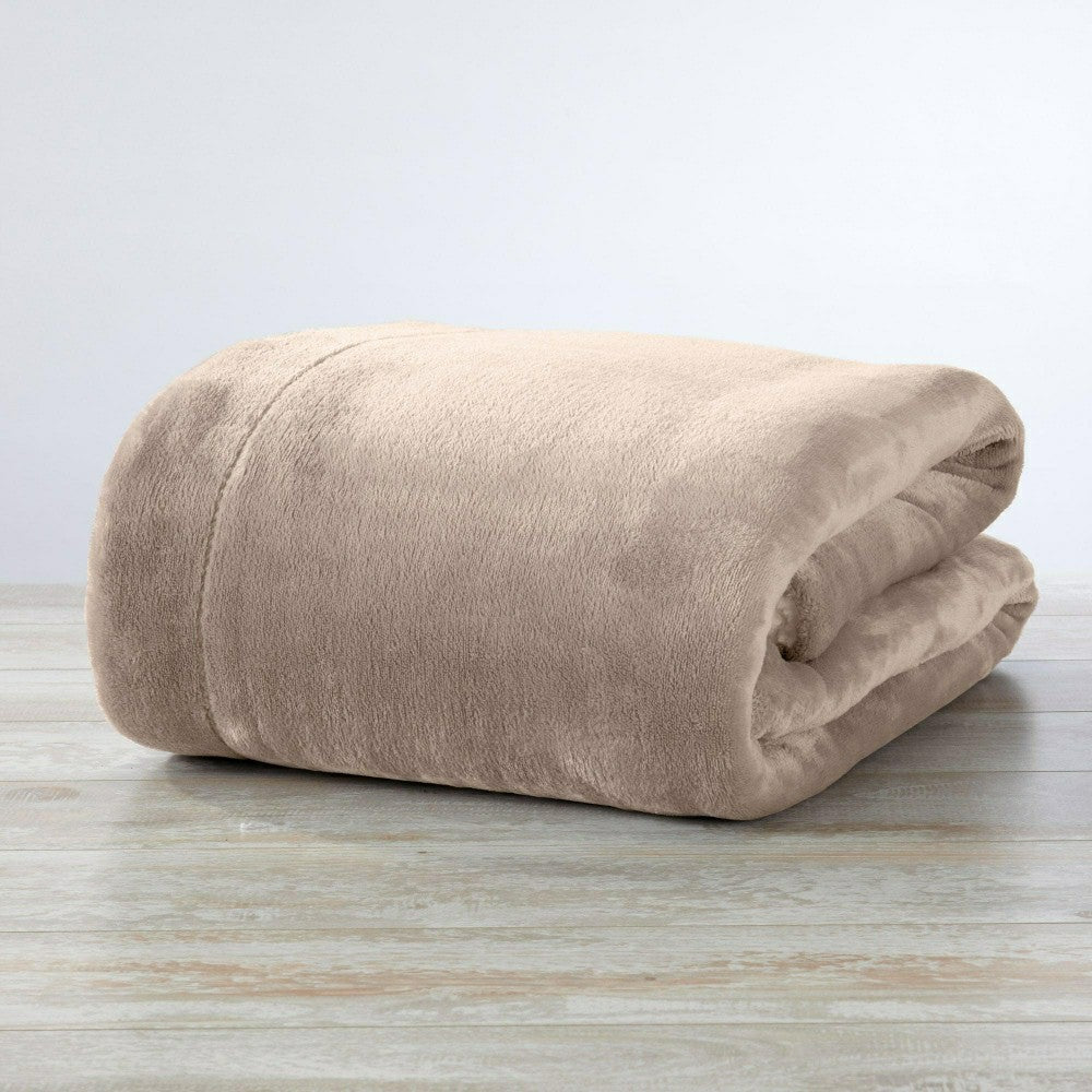 Plow & Hearth Velvet Plush Sherpa Luxury Bed Blanket - Kinsley Collection