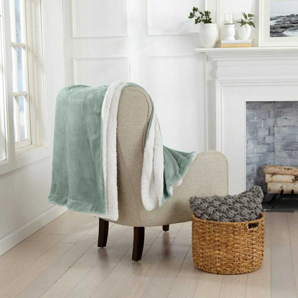 Plow & Hearth Velvet Plush Sherpa Luxury Bed Blanket - Kinsley Collection