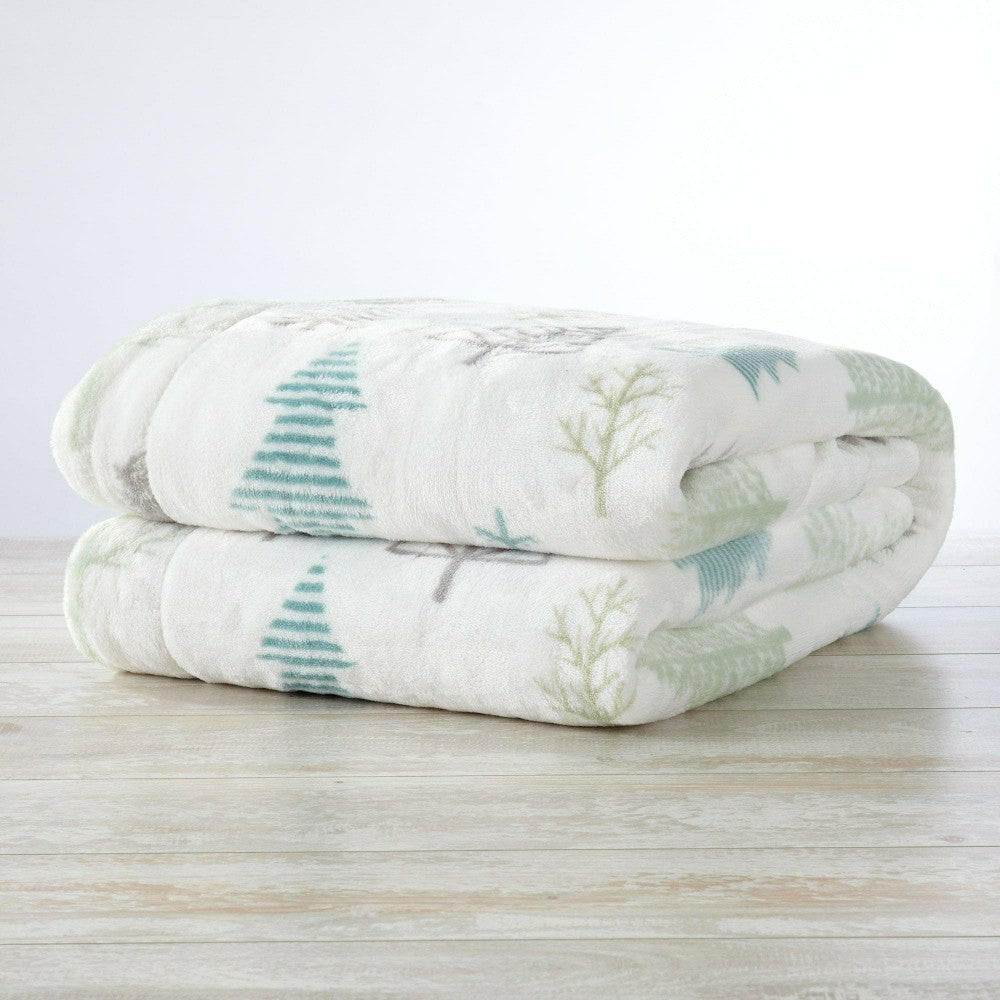 Plow & Hearth Velvet Plush Sherpa Luxury Bed Blanket - Kinsley Collection