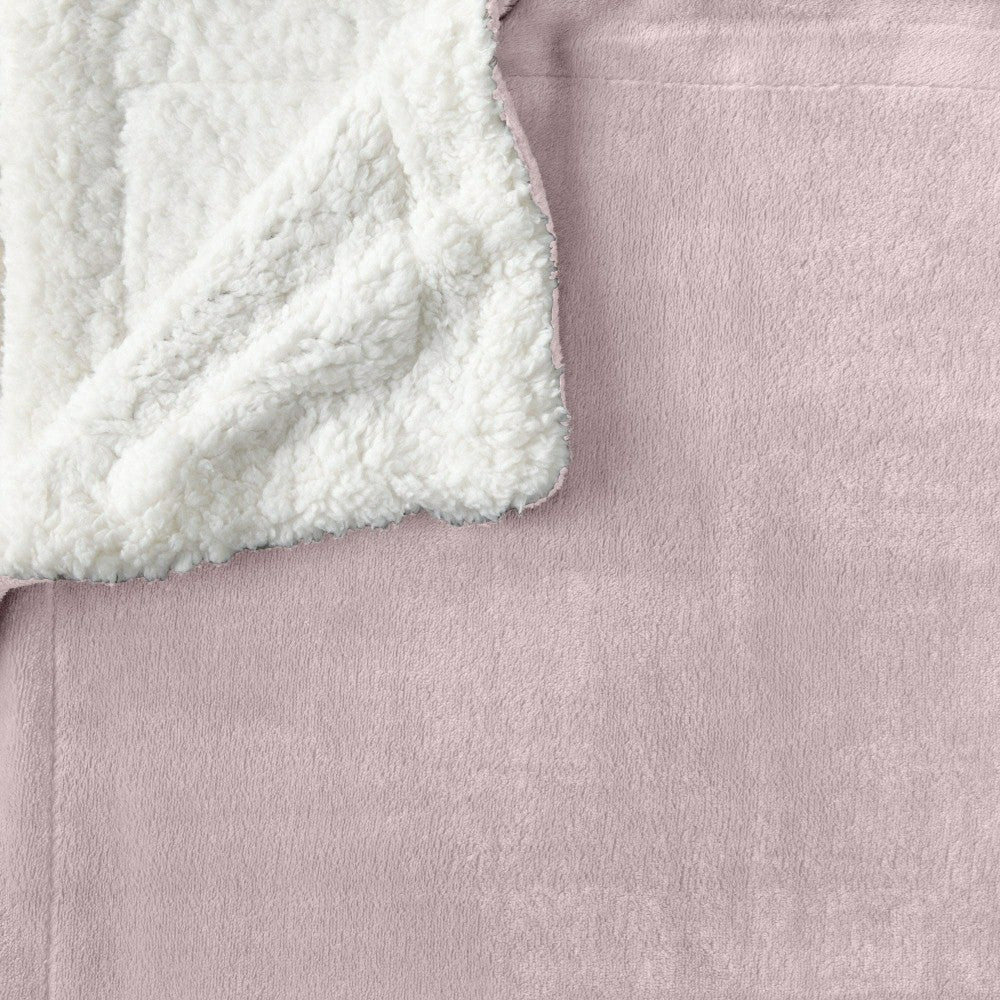 Plow & Hearth Velvet Plush Sherpa Luxury Bed Blanket - Kinsley Collection