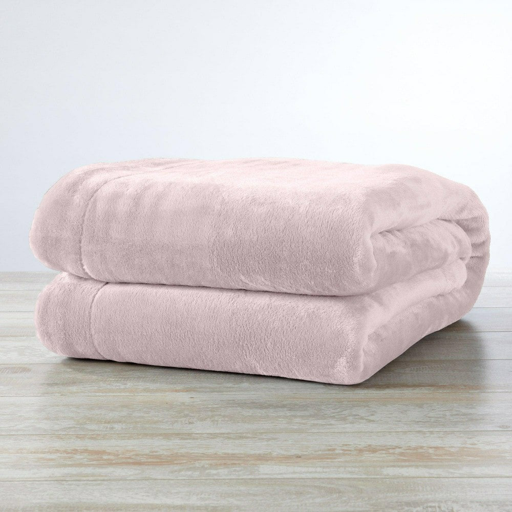 Plow & Hearth Velvet Plush Sherpa Luxury Bed Blanket - Kinsley Collection