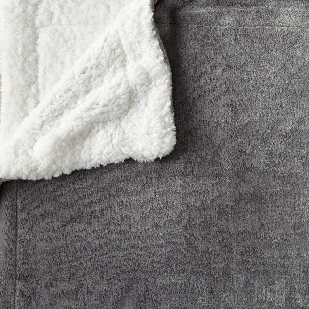 Plow & Hearth Velvet Plush Sherpa Luxury Bed Blanket - Kinsley Collection